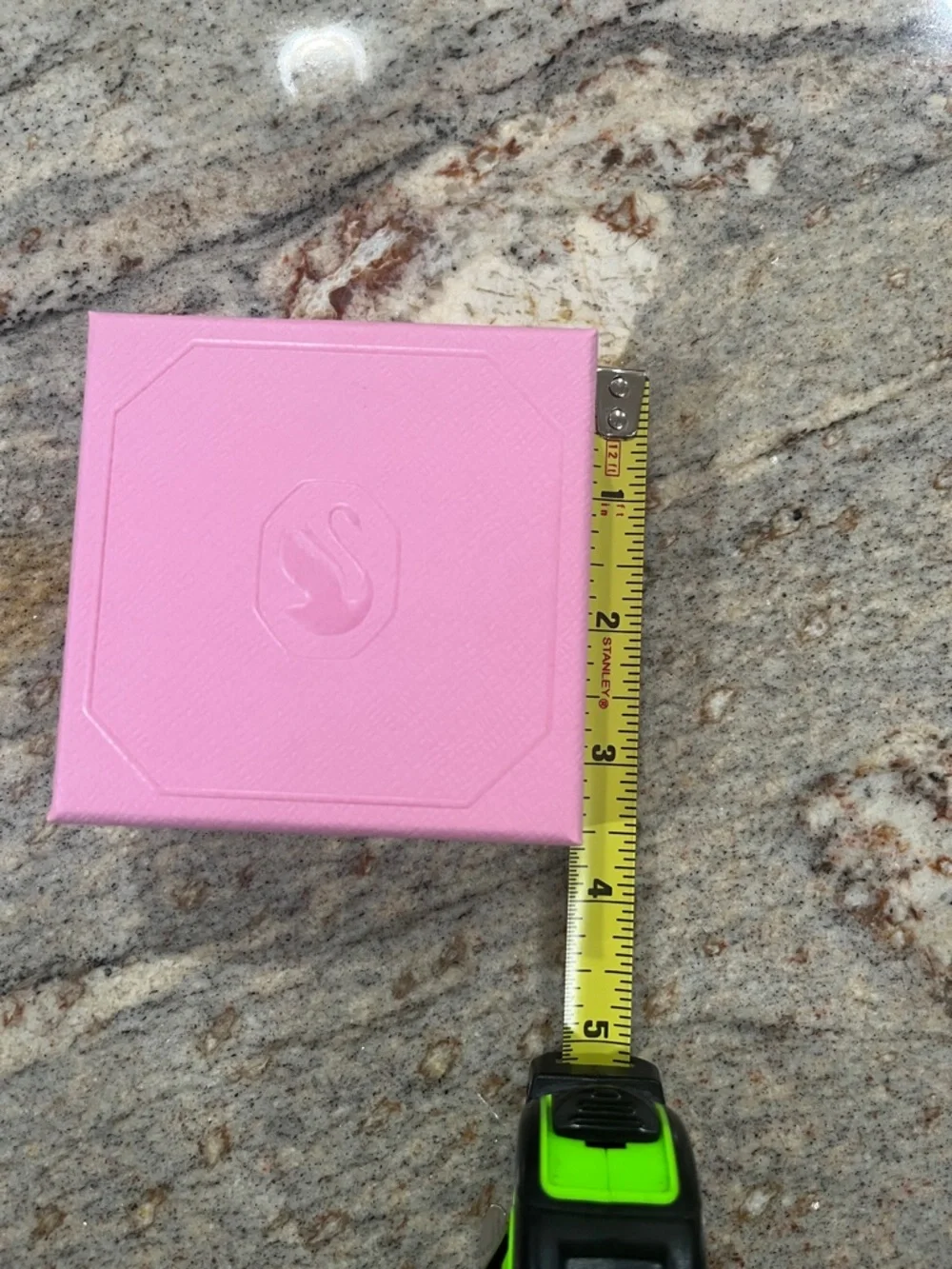 Swarovski Pink Square Luxury Jewelry Box with Embossed Swan